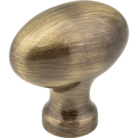 Jeffrey Alexander 1-9/16" Overall Length Brushed Antique Brass Football Lyon Cabinet Knob 3991AB